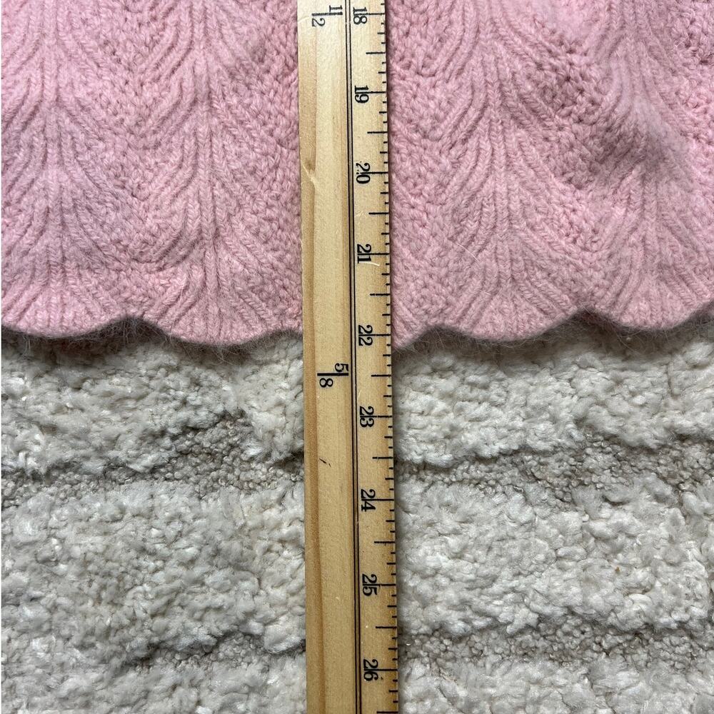 Lucy & Laurel Balletcore Pink Knit Sweater XL Fairycore Lace-Up Angora Blend - Picture 7 of 10